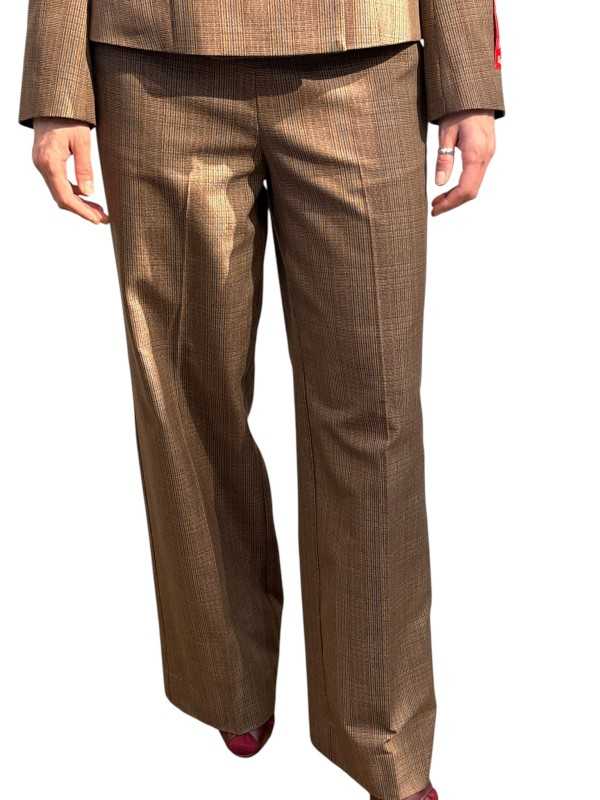 PANTALON PRINCE DE GALLES BRUN BLEU TAILLE ELASTIQUE KELLINE K2CG Strasbourg fashion avant