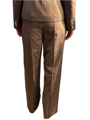 PANTALON PRINCE DE GALLES BRUN BLEU TAILLE ELASTIQUE KELLINE K2CG Strasbourg fashion dos
