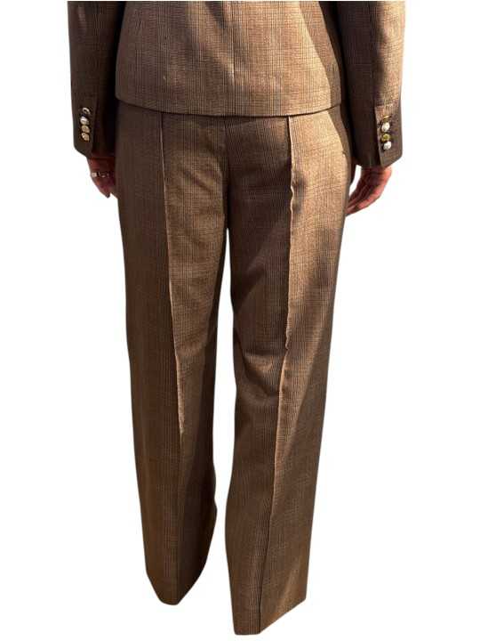 PANTALON PRINCE DE GALLES BRUN BLEU TAILLE ELASTIQUE KELLINE K2CG Strasbourg fashion dos