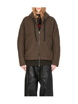 BLOUSON BI MATIERE BORD MAILLE MILITARE UW31 60 ISABEL BENENATO HOMME look
