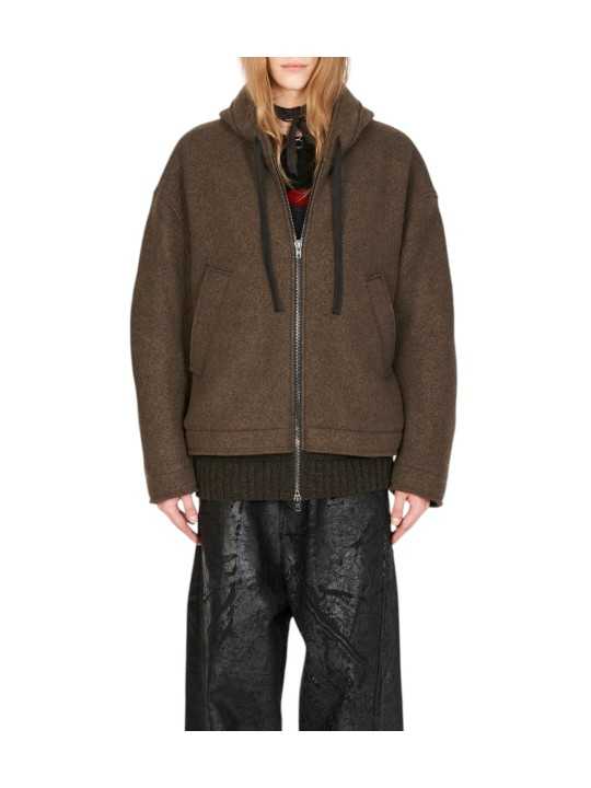 BLOUSON BI MATIERE BORD MAILLE MILITARE UW31 60 ISABEL BENENATO HOMME look