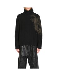 PULL COL MONTANT BENITIER NOIR MILITARE CACHEMIRE UK17 01 ISABEL BENENATO HOMME look