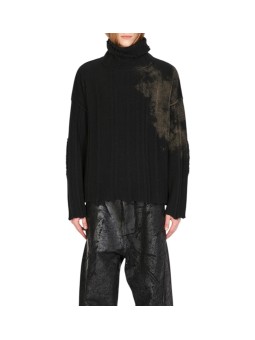 PULL COL MONTANT BENITIER NOIR MILITARE CACHEMIRE UK17 01 ISABEL BENENATO HOMME look