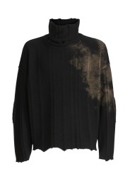 PULL COL MONTANT BENITIER NOIR MILITARE CACHEMIRE UK17 01 ISABEL BENENATO HOMME solo