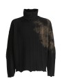PULL COL MONTANT BENITIER NOIR MILITARE CACHEMIRE UK17 01 ISABEL BENENATO HOMME solo