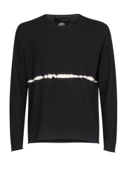 PULL FIN COL ROND LARGE NOIR 1 STRIE BLANCHE UK71 232 ISABEL BENENATO HOMME solo