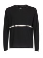PULL FIN COL ROND LARGE NOIR 1 STRIE BLANCHE UK71 232 ISABEL BENENATO HOMME solo