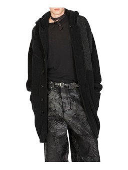 GILET MANTEAU YACK PATCH GRIS NOIR UK07 0180 ISABEL BENENATO HOMME STRASBOURG look