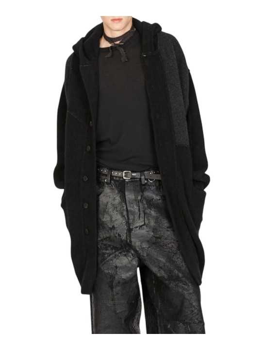 GILET MANTEAU YACK PATCH GRIS NOIR UK07 0180 ISABEL BENENATO HOMME STRASBOURG look