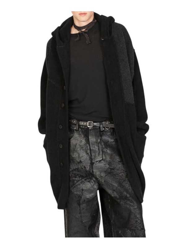 GILET MANTEAU YACK PATCH GRIS NOIR UK07 0180 ISABEL BENENATO HOMME STRASBOURG look