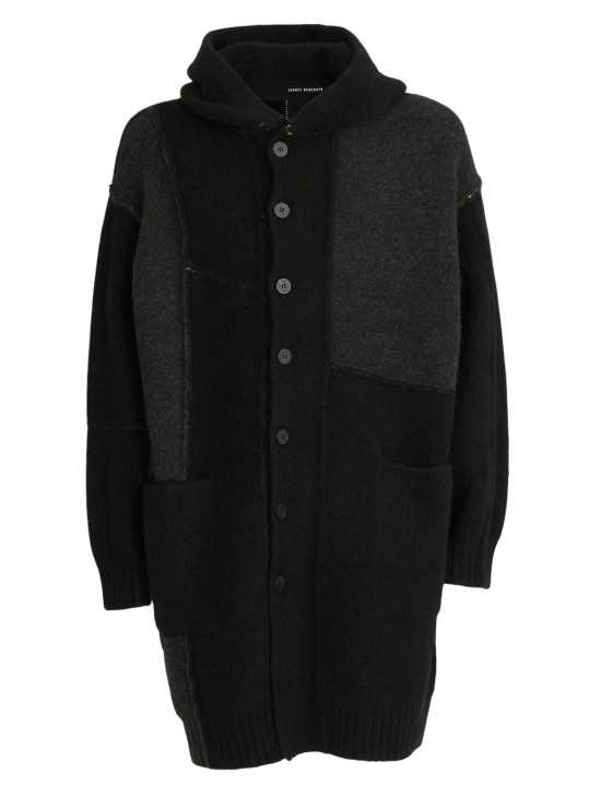 GILET MANTEAU YACK PATCH GRIS NOIR UK07 0180 ISABEL BENENATO HOMME STRASBOURG solo