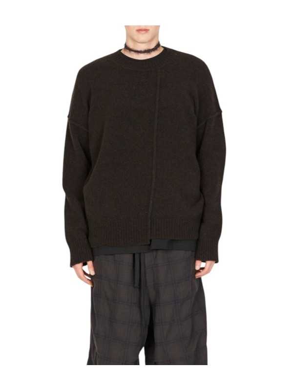 PULL COL ROND YACK MARRON UK05 08 ISABEL BENENATO HOMME STRASBOURG look