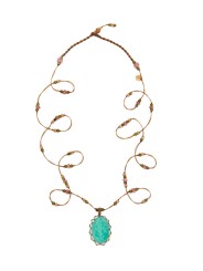 COLLIER SAUTOIR LONG TIBETAIN STIB AMAZONITE 77TIB3 AMA SHARING jewelry Strasbourg focus