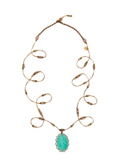 COLLIER SAUTOIR LONG TIBETAIN STIB AMAZONITE 77TIB3 AMA SHARING jewelry Strasbourg focus
