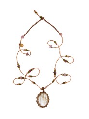 COLLIER TIBETAIN STIB QUARTZ RUTILE GOLD SHARING jewerly Strasbourg Sharing focus