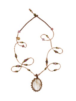 COLLIER TIBETAIN STIB QUARTZ RUTILE GOLD SHARING jewerly Strasbourg Sharing focus