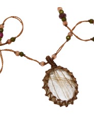 COLLIER TIBETAIN STIB QUARTZ RUTILE GOLD SHARING jewerly Strasbourg Sharing focus 1