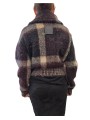 Blouson Carville laine court tartan bordeaux noir écru Barbour femme LKN 1797 MI11 boutique Strasbourg dos