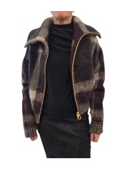 Blouson Carville laine court tartan bordeaux noir écru Barbour femme LKN 1797 MI11 boutique Strasbourg open