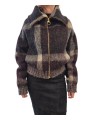 Blouson Carville laine court tartan bordeaux noir écru Barbour femme LKN 1797 MI11 boutique Strasbourg front
