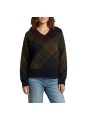 PULL COL V BLU ROUGE TARTAN VERT NAVY SHAE LKN 1841 TN43 Barbour femme boutique Strasbourg Front