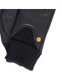Gants cuir bord côtelé noir Barbour femme LGL 0140 BK11 boutique glow Strasbourg store online shop détail