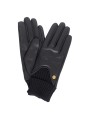 Gants cuir bord côtelé noir Barbour femme LGL 0140 BK11 boutique glow Strasbourg store online shop flat