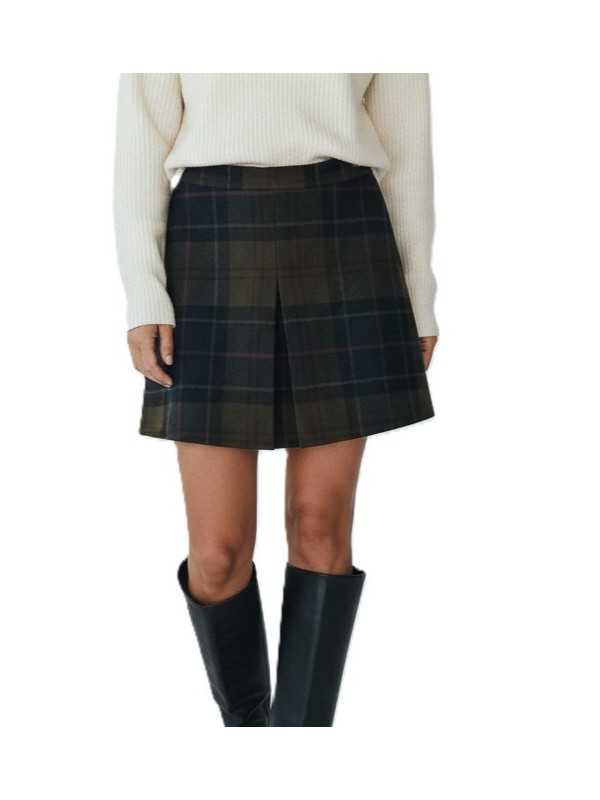 JUPE TARTAN SHADOW VERT BLEU PLIS MARLOW LSK 0180 TN43 Barbour femme shop boutique Strasbourg front