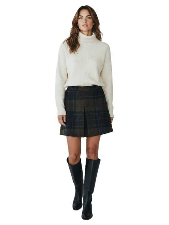 JUPE TARTAN SHADOW VERT BLEU PLIS MARLOW LSK 0180 TN43 Barbour femme shop boutique Strasbourg look