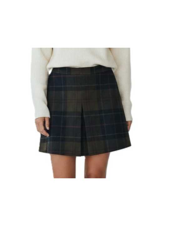JUPE TARTAN SHADOW VERT BLEU PLIS MARLOW LSK 0180 TN43 Barbour femme shop boutique Strasbourg vue