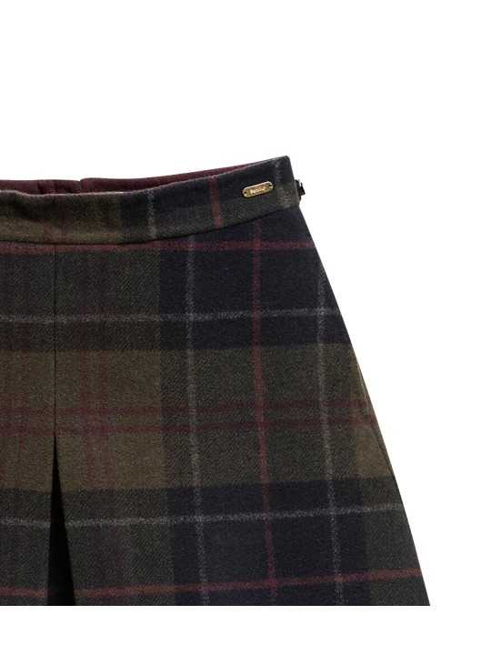 JUPE TARTAN SHADOW VERT BLEU PLIS MARLOW LSK 0180 TN43 Barbour femme shop boutique Strasbourg détail
