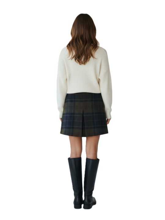 JUPE TARTAN SHADOW VERT BLEU PLIS MARLOW LSK 0180 TN43 Barbour femme shop boutique Strasbourg dos