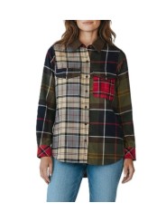 CHEMISE PATCH TARTAN BEIGE ORANGE VERT BLU COL VELOURS MARENA LSH 1789 TN11 Barbour femme boutique Strasbourg shirt shop front