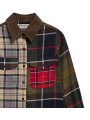 CHEMISE PATCH TARTAN BEIGE ORANGE VERT BLU COL VELOURS MARENA LSH 1789 TN11 Barbour femme boutique Strasbourg shirt shop détail