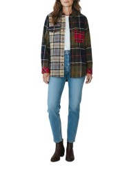 CHEMISE PATCH TARTAN BEIGE ORANGE VERT BLU COL VELOURS MARENA LSH 1789 TN11 Barbour femme boutique Strasbourg shirt shop look