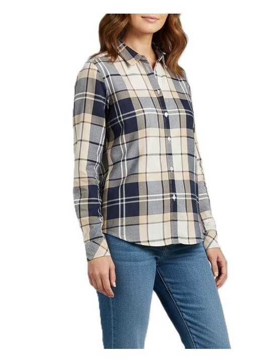 Chemise tartan écru blu Bredon LSH 1353 TN26 Barbour femme boutique Strasbourg shirt store shop online front