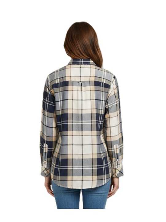 Chemise tartan écru blu Bredon LSH 1353 TN26 Barbour femme boutique Strasbourg shirt store shop online dos