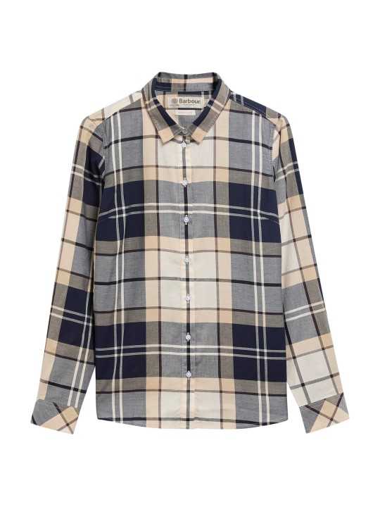 Chemise tartan écru blu Bredon LSH 1353 TN26 Barbour femme boutique Strasbourg shirt store shop online flat