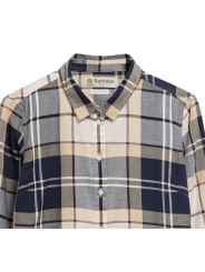 Chemise tartan écru blu Bredon LSH 1353 TN26 Barbour femme boutique Strasbourg shirt store shop online col