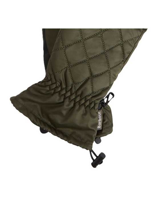 GANTS MATELASSE VERT WATERPROOF LGL 0142 OL91 Barbour femme boutique Strasbourg glow détail