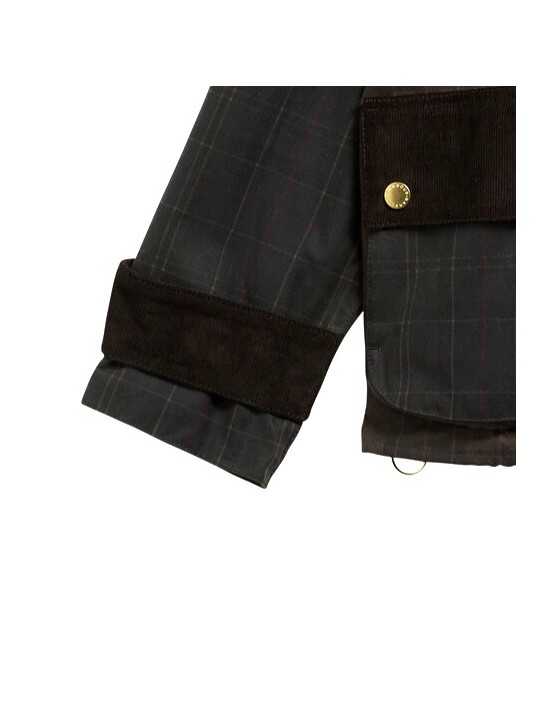 VESTE HAZELWOOD TARTAN OLIVE CROCHETS PATCH VELOURS LWX 1575 OL71 Barbour femme