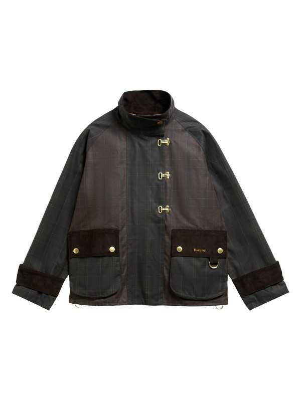 Veste Hazelwood tartan olive crochets patch velours Barbour femme LWX 1575 OL71 boutique Strasbourg online shop store front