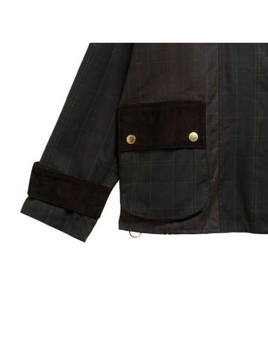 Veste Hazelwood tartan olive crochets patch velours Barbour femme LWX 1575 OL71 boutique Strasbourg online shop store poche