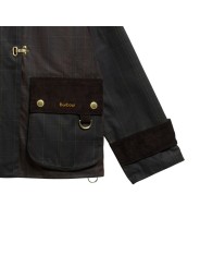Veste Hazelwood tartan olive crochets patch velours Barbour femme LWX 1575 OL71 boutique Strasbourg online shop store détail