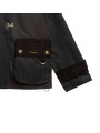 Veste Hazelwood tartan olive crochets patch velours Barbour femme LWX 1575 OL71 boutique Strasbourg online shop store détail