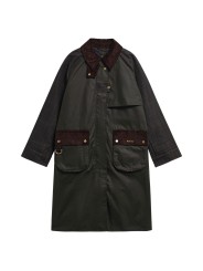 Trench Kirklees olive long manches & dos tartan Barbour femme LWX 1579 OL52 boutique Strasbourg coat store shop online flat