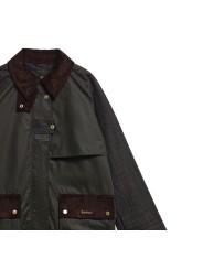 Trench Kirklees olive long manches & dos tartan Barbour femme LWX 1579 OL52 boutique Strasbourg coat store shop online col
