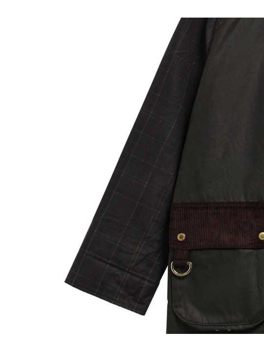 Trench Kirklees olive long manches & dos tartan Barbour femme LWX 1579 OL52 boutique Strasbourg coat store shop online manche