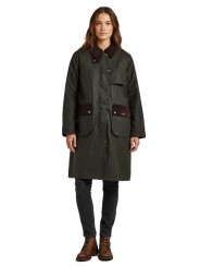 Trench Kirklees olive long manches & dos tartan Barbour femme LWX 1579 OL52 boutique Strasbourg coat store shop online flat look
