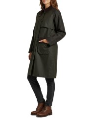 TRENCH KIRKLEES OLIVE LONG MANCHES & DOS TARTAN LWX 1579 OL52 Barbour Femme